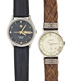 A lot of two wrist watches, including LeCoultre and Rado Starliner