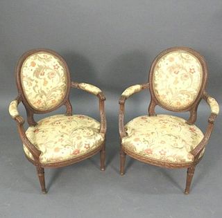 Pair of Fine French Louis XVI Style Fauteuils
