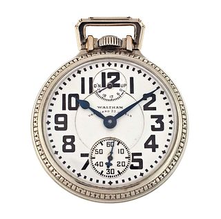 A Waltham model 1908 Vanguard pocket watch with wind indicator