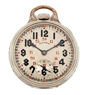 An early 20th century 60 hour Illinois Sangamo Special pocket watch