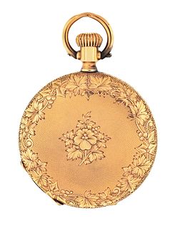 A 19th century Swiss gold pocket watch by Bautte Geneva