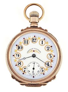 A late 19th century Waltham model 1872 pocket watch with multicolor O'Hara dial