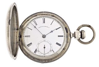 A silver cased Waltham pocket watch used by the Ogdensburg & Lake Champlain RR