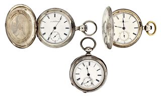 A lot of three American pocket watches