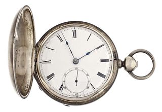 A silver cased Civil War era Waltham pocket watch