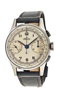 A mid 20th century Angelus Big Eyes wrist chronograph