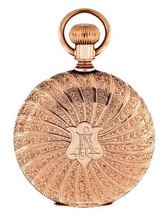 A late 19th century Waltham model 1888 pocket watch with 14 karat gold hunting case