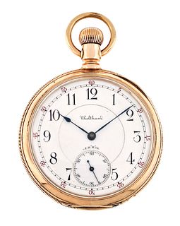 An early 20th century gold Waltham Riverside Maximus pocket watch
