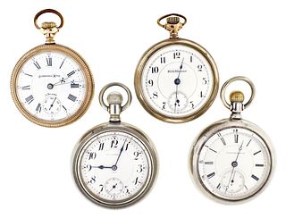 A lot of six American and Swiss pocket watches