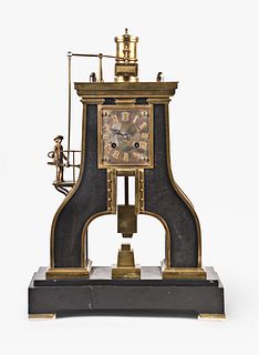 A Guilmet industrial series steam hammer mystery clock