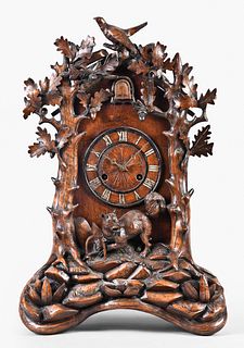 Theodore Ketterer carved shelf cuckoo clock.
