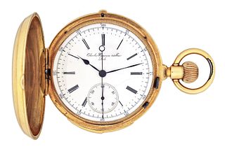 A late 19th century Swiss gold minute repeating chronograph by Charles Huguenin & Son