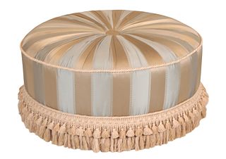 Contemporary Custom Silk Upholstered Ottoman