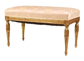Swedish Carved Giltwood Bench