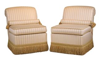 Pair of Contemporary Custom Made Club Chairs