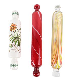 Two Murano Style Glass Rolling Pins