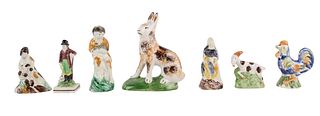 Seven Staffordshire Porcelain Figurals