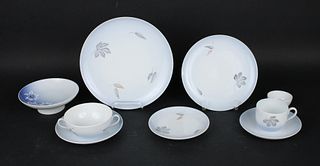 Bing and Grundahl Blue "Falling Leaves" Partial Dinner Service