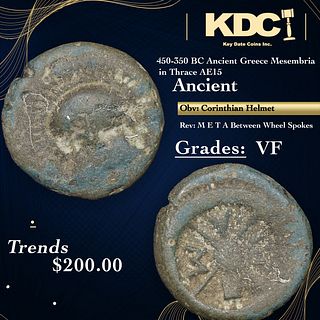 450-350 BC Ancient Greece Mesembria in Thrace AE15 Ancient Grades vf+