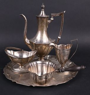Gorham Sterling Silver "Plymouth" Pattern Tea Service