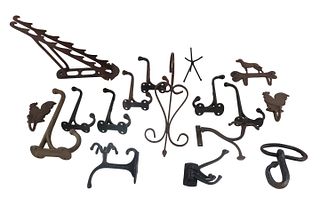 Group of Assorted Iron Wall Hooks