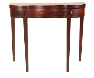Federal Mahogany Serpentine Front Games Table