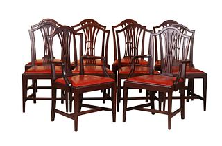 Set of 10 Federal Style Mahogany Dining Chairs