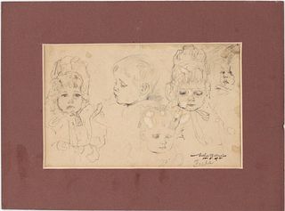 Arthur Bowen Davies, American 1862-1928, Freda, Pencil Sketch