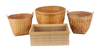 Four Modern Woven Baskets