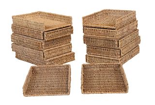 Twenty Crate and Barrell Woven Desk Trays