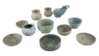 Eleven Etruscan Bronze Vessels