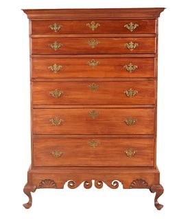 Queen Anne Carved Maple Chest-on-Frame