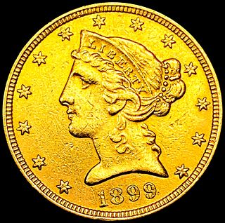 1899 $5 Gold Half Eagle CHOICE AU