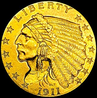 1911 $2.50 Gold Quarter Eagle CHOICE AU