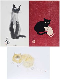 Three Asian Cat Prints