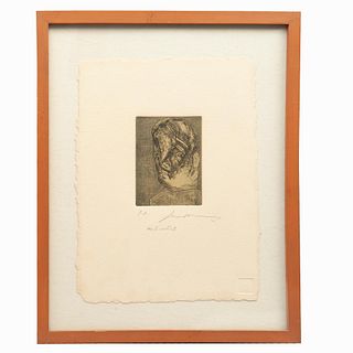 JOSÉ LUIS CUEVAS, Sin título (Autorretrato), Firmado, Grabado al aguafuerte y aguatinta P. A., 14 x 11 cm imagen / 40 x 30 cm papel