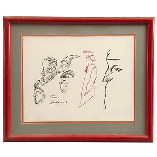 JOSÉ LUIS CUEVAS, Rimbaud, Firmada a lápiz y en malla, Serigrafía 37 / 100, 38 x 50 cm medidas totales