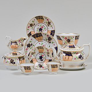 English Peach Ground Porcelain Tea Service
