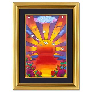 Peter Max, "Sunrise 2000" Framed One-of-a-Kind Acrylic Mixed Media (48.5" x 36.5"), Hand Signed with Registration Number Certifying Authenticity