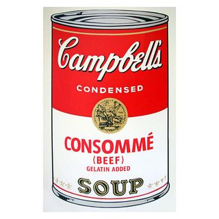 Andy Warhol "Soup Can 11.52 (Consomme)" Silk Screen Print from Sunday B Morning.