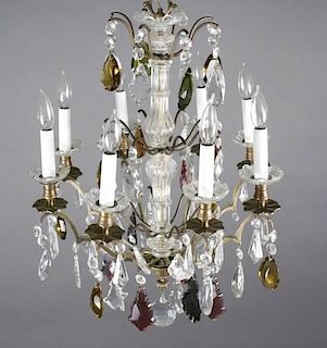 Continental Chandelier w/ Multicolored Glass