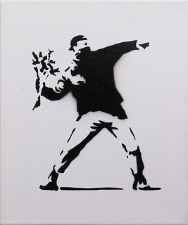 British Street Art:  Rage, The Flower Thrower
