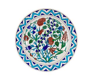 THEODORE DECK: A 19TH CENTURY IZNIK STYLE POTTERY CHARGER
