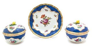 A Pair of Viennese Porcelain Covered Bowls Height 5 1/2 x diameter 6 inches.