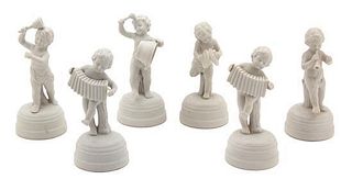Six Spanish Bisque Figures Height 3 3/4 inches.