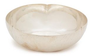 A Silver Handwrought Bowl with Giltwash Interior, Kalo Shops, Chicago, 20th Century,
