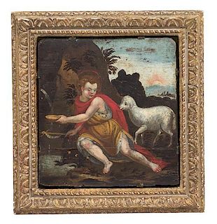 Artist Unknown, (Italian, 18th Century), Angel with Lamb at Natural Spring