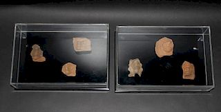 PAIR FRAMED PRE COLOMBIAN CERAMIC ARTIFACTS