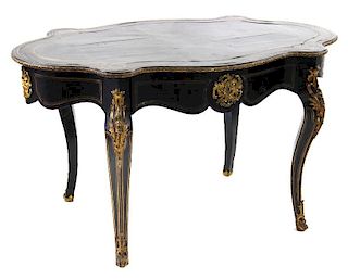 FRENCH BOULLE BRONZE MOUNTED SALON TABLE