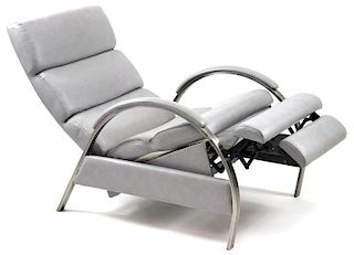 RECLINING LEATHER LOUNGE CHAIR BY DIA